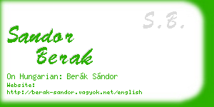 sandor berak business card